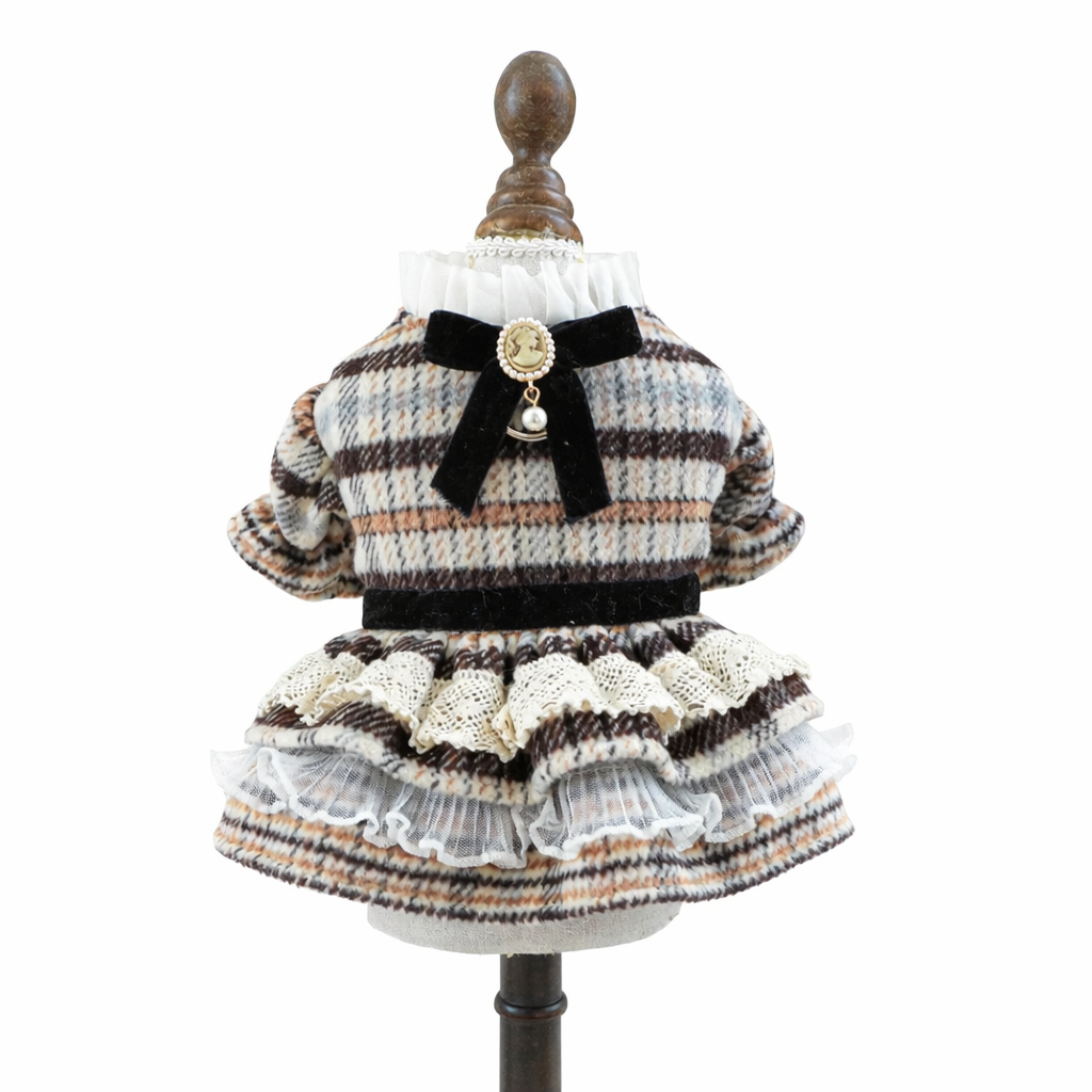 Luxury Vintage plaid Dress