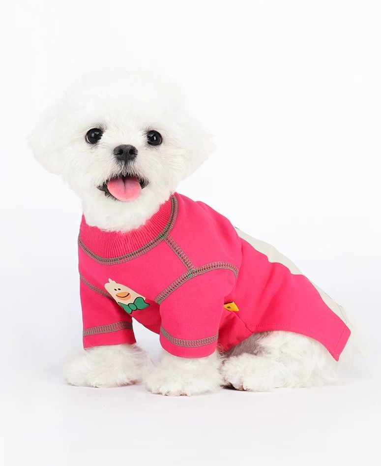 Duck-Bow pink dog sweater